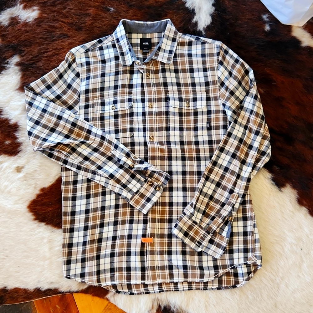Vans mens flannel button-down